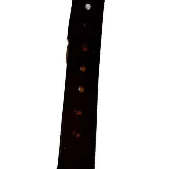 Levi Belt Logo Metal Buckle 100% Real Leather circa 90' s Black size S - Picture 11 of 16